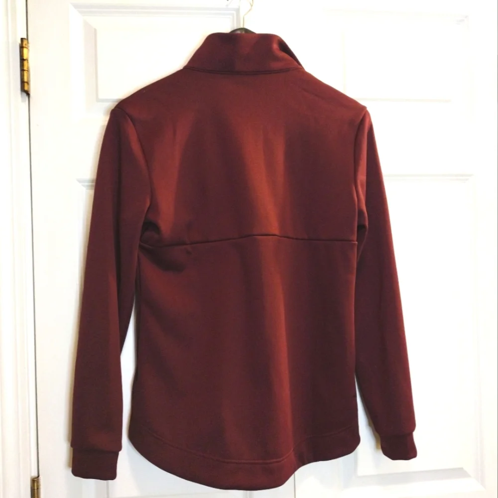 Adidas Team 1/4 Zip Pull Over Jersey Shirt Maroon w/ White Logo Medium NWT - Picture 5 of 8